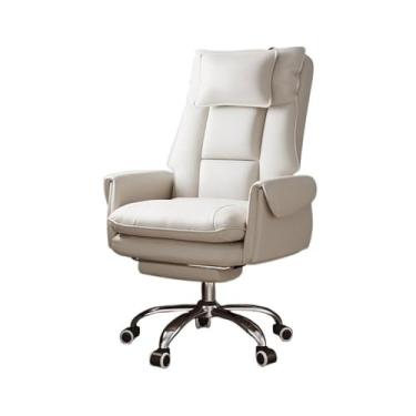 Imagem de ZzleoyuUUs-12 Cadeira de escritório cadeira de sofá de lazer confortável cadeira de escritório sedentária cadeira giratória de couro PU cadeira de computador reclinável doméstica cadeira de computador