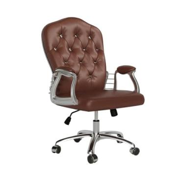 Imagem de Cadeira de jogos luxuosa moderna cadeira de computador livro elevador de escritório cadeira giratória confortável moda sedentária doméstica cadeira de escritório (marrom)