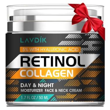 Imagem de Creme de retinol para rosto com ácido hialurônico, creme hidratante antienvelhecimento de colágeno para mulheres e homens, reduz rugas, linhas finas, dia e noite, 4 ml