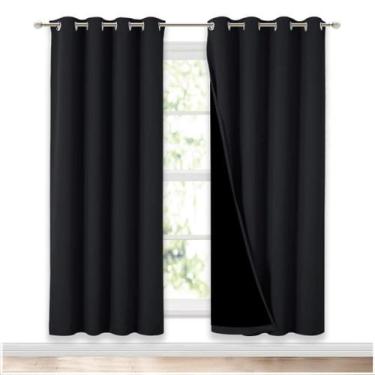 Imagem de Cortina NICETOWN 100% Blackout com forro preto 132 x 183 cm, 2 peças