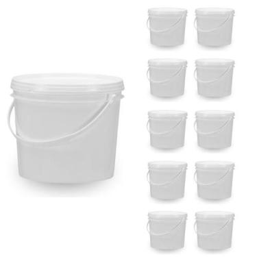 Imagem de Balde Para Profissionais Mecanicos 1.8L Branco 10 Pçs - Nastripack