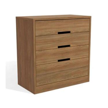 Imagem de Cômoda S824 com 4 Gavetas em MDP Kappesberg, Nogueira