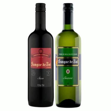 Imagem de Kit 2 Vinho Branco e Tinto Suave Sangue de Boi 750ml - Serra Gaúcha