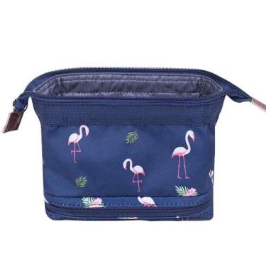 Imagem de Necessaire Feminina Estampada de Flamingo com Dois Bolsos - Malissima,