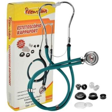 Imagem de Estetoscopio Verde Rappaport Cardio Premium Tubo Duplo - G-Tech