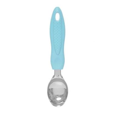 Imagem de Colher de Sorvete Linha Luxo Inox 19cm Cabo Plástico Cozinha - Univend