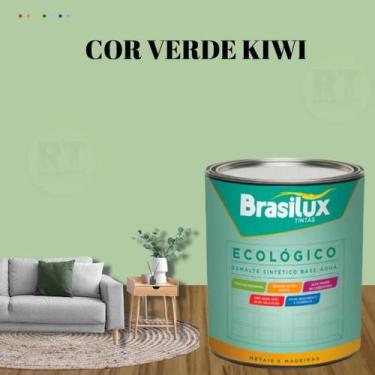 Imagem de Esmalte Sintético Base Água Brasilux Ecologico Cor Verde 800ML Brilhan