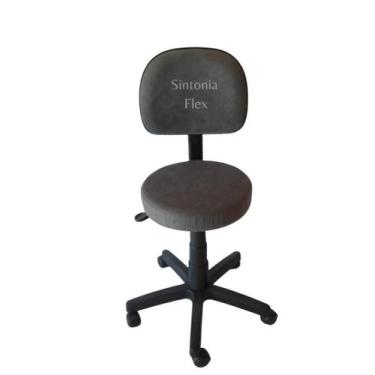 Imagem de Cadeira Mocho Encosto Secretaria Base Rodízio Regulagem - Sintonia Fle
