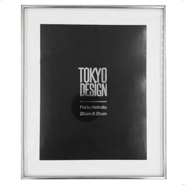 Imagem de Porta Retrato Moderno em Aço Inox, 20x25 cm, Vidro e Veludo, Montagem Mesa e Parede (Prata Brilhante)
