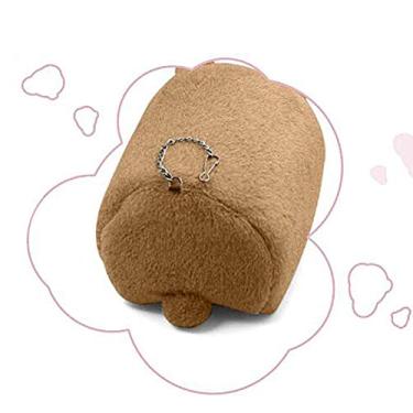 Imagem de ZJchao Bonito Urso Forma Hamster Canil Quente Inverno Casa Pet Fornecimentos Marrom Cor Pelúcia Material Adequado para Pequenos Animais (Marrom)