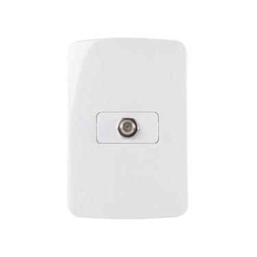 Imagem de Tomada Antena de TV MarGirius B3 para Cabo Coaxial com Placa 4x2 Branc