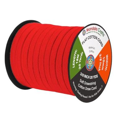 Imagem de Mandala Crafts Cordão De Substituição Plano Vermelho, 3/8" 20 Jardas, Moletom Com Capuz Algodão Macio,