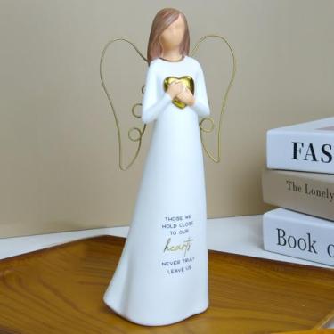 Imagem de aishiCASA Estatuetas de anjo presentes de simpatia de cerâmica para perda de um ente querido estátua de anjo para mulheres, presentes de lembrança, presentes de luto, ação de graças e decoração de