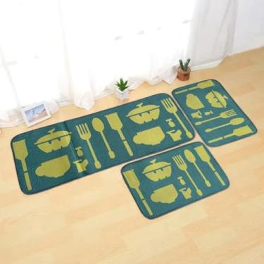 Imagem de Jogo Passadeira E Tapetes De Cozinha 3 Peças Kitchen Antiderrapante (Estampa 06)