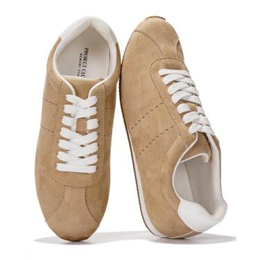 Imagem de Project Cloud Tênis feminino leve com palmilha de espuma viscoelástica - Tênis feminino antiderrapante para trabalho - Sapatos casuais femininos com cadarço, Cinzento-acastan, 36