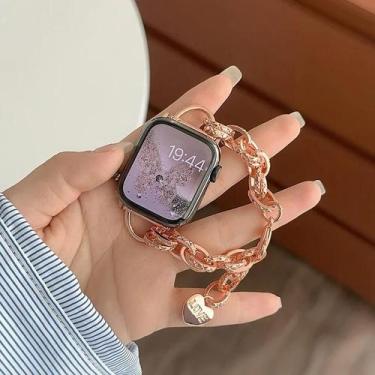 Imagem de Pulseira De Luxo Feminina Para Apple Watch Ultra 46mm 9 8 7 42mm 45mm 