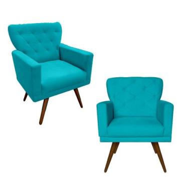 Imagem de Kit 2 Cadeiras Estofadas Poltronas Vitória Para Recepção Empresa - Sue