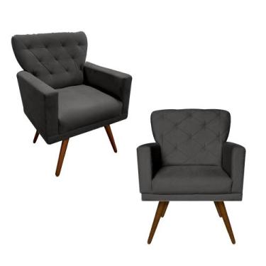 Imagem de Kit 2 Cadeiras Estofadas Poltronas Vitória Para Recepção Empresa - Sue