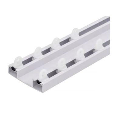 Imagem de Trilho Duplo Max Guia Cortina Teto Cortineiro Acompanha Deslizante e Terminal(2.5 METROS)