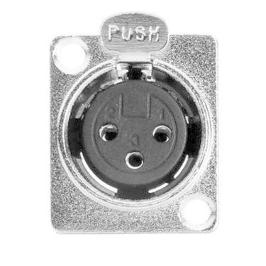 Imagem de Conector Xlr Painel Cromado Fêmea Mxt 10 Unidades