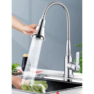 Imagem de Torneira De Cozinha Gourmet Flexível Turbo Bancada/Cuba Dupl