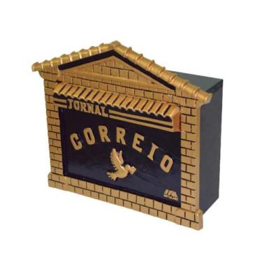 Imagem de Caixa Correio Para Cartas Jornal Castelo Detras 15x44x30cm - Metal Mig