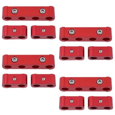 Imagem de Meprotal 1 conjunto de separadores de fios de vela de ignição para separadores de fios de liga de alumínio de 8 mm, 9 mm e 10 mm, vermelho