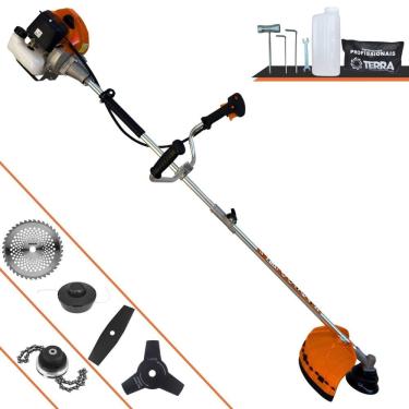 Imagem de Podador de Grama À Gasolina Terra GRHB-430 Bipartida 43cc 1,7HP 12000rpm Com Carretel + Faca 2 Pontas + Faca 3 Pontas + Faca 40 Dentes Vídea + Trimmer