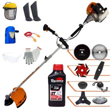 Imagem de Aparador de Grama Profissional À Gasolina Terra GRHB430 Bipartida 43cc 1,7HP 12000rpm Roçadeira Completa Com 8 Opções de Cortes + EPI + ÓLEO TOYAMA 2T