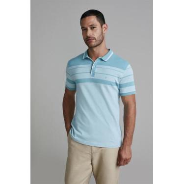 Imagem de Camisa Polo Piquet Slim Fit - Verde Malva / Branco - HIGHSTIL, Verde, 