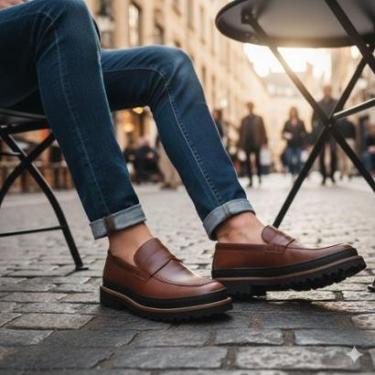 Imagem de Sapato Iate em Couro Legítimo Premium de Luxo Estilo Tratorado-Masculino