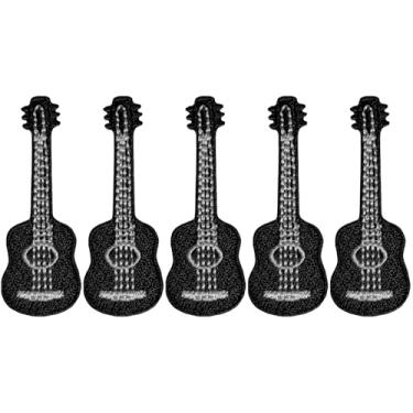 Imagem de Ranger Return Conjunto de 5 miniinstrumentos musicais de guitarra pequena e fofa, desenho animado, crianças, pequeno decalque decorativo, reparo de roupas, aplique de ferro costurado em adesivos