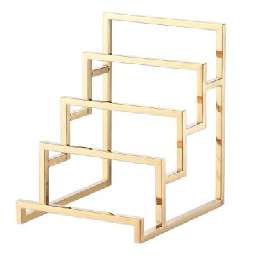 Imagem de Baoblaze Suporte para bolsa de exposição, suporte para bolsa de mão, organizador de armário simples para vitrine, itens colecionáveis, lojas de butique, balcão, Dourado, 15x18x20cm