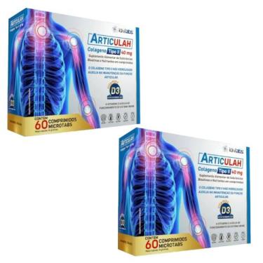 Imagem de Kit 2 Articulah Colágeno Tipo II 40 mg e D3 2x60 comp IDNLabs - IndLab