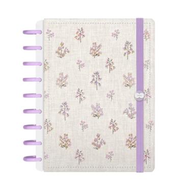 Imagem de Caderno Iscool Disc Inteligente 140 Folhas Entrepontos Floral Lilás e Rosa Médio M+