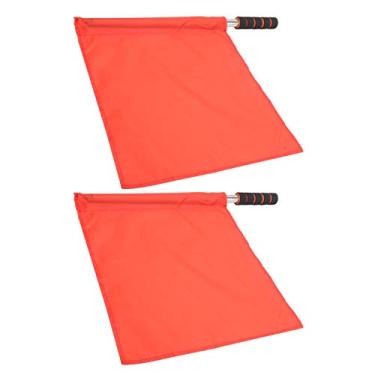 Imagem de Generic Bandeira de árbitro Esportivo, Cores Brilhantes, Bandeira de Mão de Aço Inoxidável Resistente para Futebol (Vermelho)