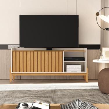 Imagem de Rack Para Sala De Estar Rubi Ripado Para Tv Até 55 Polegadas - Mega Fa