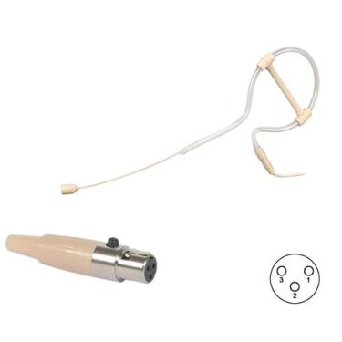 Imagem de Microfone headset c/ fio p/ body pack,Omni,4 mm,XLR 3 pinos - Aj Som  