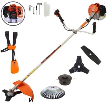 Imagem de Roçadeira  Vulcan VR620H Motor 2 Tempos 62cc 12.500rpm 3HP de Potência Com Carretel Nylon e Faca 3 Pontas + Faca 2 Pontas + Escova de Aço