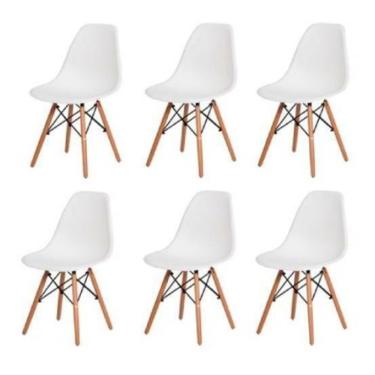 Imagem de Cadeira De Jantar Decoreshop Charles Eames Dkr Eiffel, Estrutura De Cor  Branco, 6 Unidades
