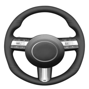 Imagem de MEWANT Capa de volante Hyundai Sonata Kona costurada à mão para Hyundai Sonata Kona 2024 Acessórios de volante para Hyundai Sonata Kona 2024