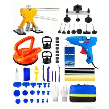 Imagem de Kit de extrator de amassado de 54 peças, kit de extrator de amassado de carro, kit de remoção de amassados sem pintura, ferramenta de remoção de amassados para carro com extrator de ponte, levantador
