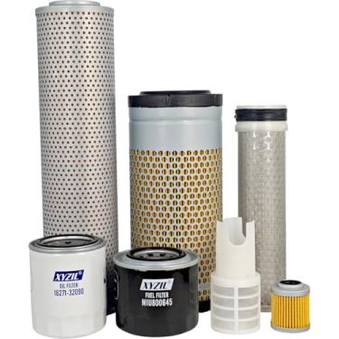 Imagem de XYZIL Kit de filtro de manutenção AT534507 compatível com John Deere 30 P 35 P 30G 35G PC4 Filtro de combustível de óleo hidráulico de ar interno externo FYD00001540R FYD00000374 MIU800645 4294130