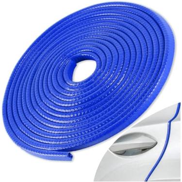 Imagem de SINGARO Protetor De Borda Porta Carro 49 Pés (15 M), Faixa Protetora Entrada Sem Cola, Acabamento Borracha, Aplicável A Carros, Caminhões, Suvs E Quadriciclos, Acessórios Externos (Azul)