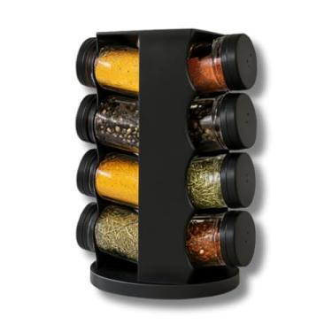 Imagem de Porta Condimentos Giratório com 8 Potes 80ml – Organizador de Temperos Cozinha