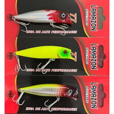Imagem de Kit C/3 Isca Artificial Meia Água 7,7cm 7gr Estilo Brava 77 - LAMAZON