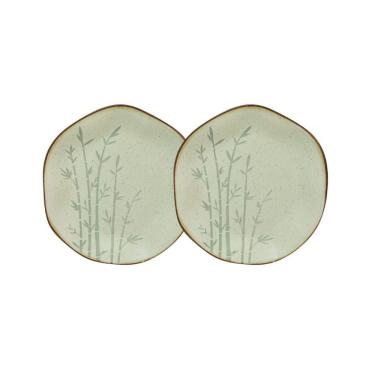 Imagem de Conjunto 2 Pratos de Sobremesa 21,5 cm Ryo Bambu Porcelana Oxford
