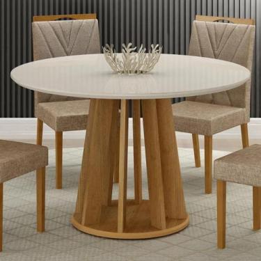 Imagem de Mesa valdemoveis rose redonda 1.20 cinamomo/off white - Valdemóveis