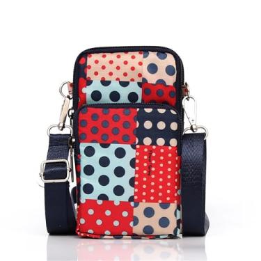 Imagem de Bolsa transversal para celular feminina, bolsa de ombro pequena com vários bolsos, mini carteira para celular, bolsa de compras, Floral-P, Moderno