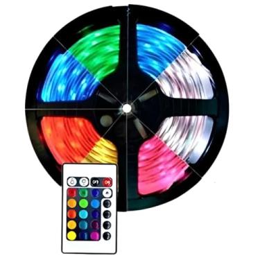 Imagem de Fita Led 5050 Colorida 5 Metros RGB com Fonte Controle e Grau de Proteção IP66